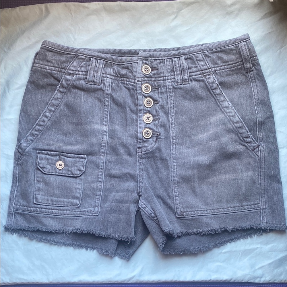 Pilcro Gray Cargo Shorts with Relaxed Fit